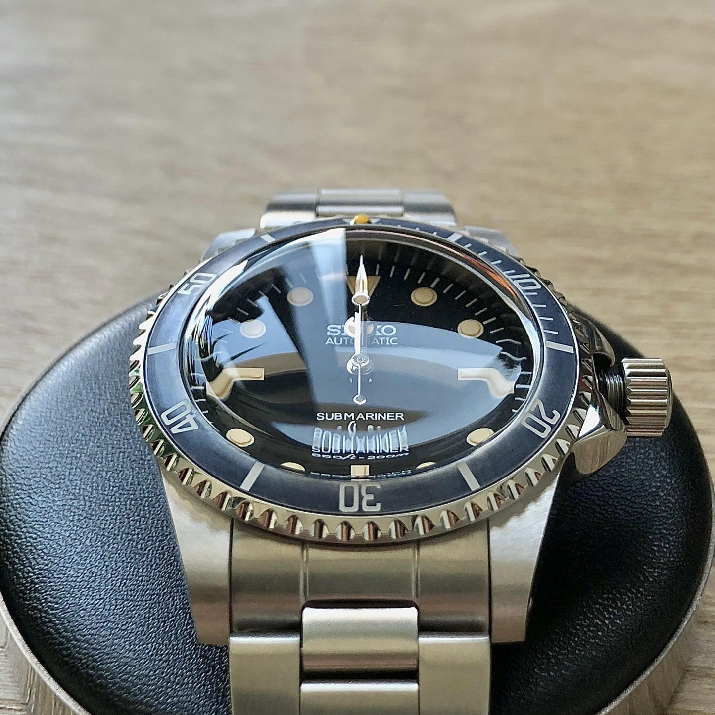 Seiko Submariner vintage 5513 tribute automatic diver "Ghost Bezel"