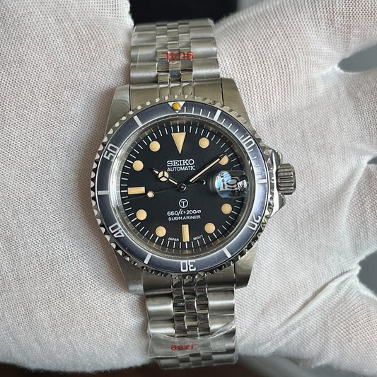 Seiko Submariner vintage 5517 automatic hommage diver Military date