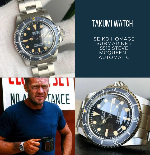 Seiko Submariner vintage 5513 hommage automatic diver