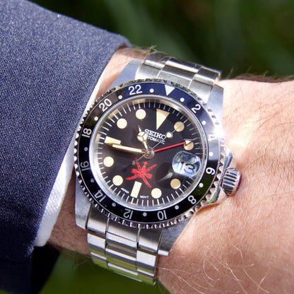 Seiko Mod submariner GMT Master Black "Oman dial" automatic limited Piece
