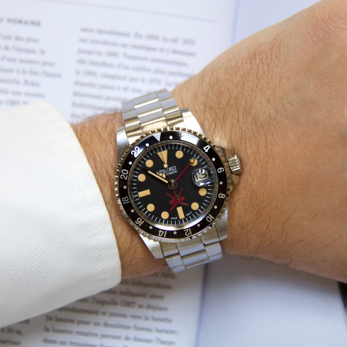 Seiko Mod submariner GMT Master Black "Oman dial" automatic limited Piece