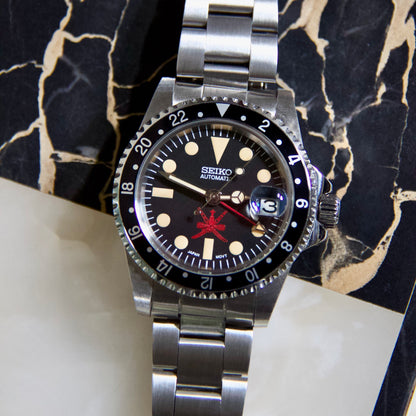 Seiko Mod submariner GMT Master Black "Oman dial" automatic limited Piece