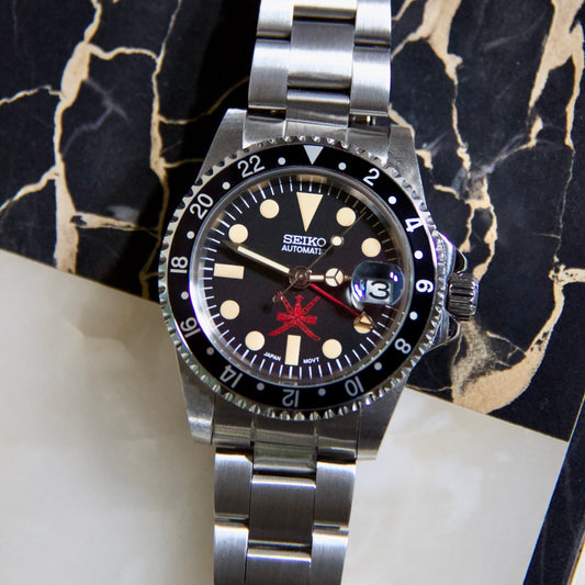 Seiko Mod submariner GMT Master Black "Oman dial" automatic limited Piece
