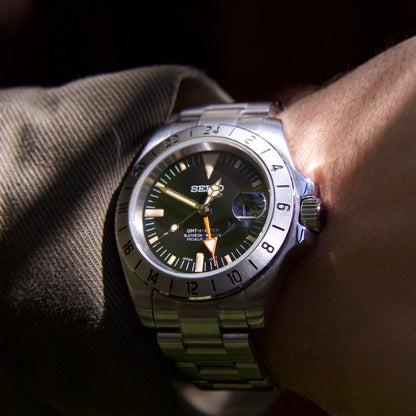 Seiko mod explorer II vintage hommage Steve Mcqueen automatic