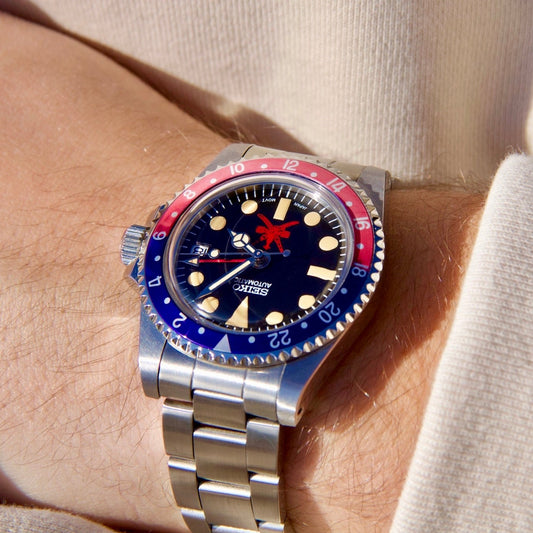 Seiko Mod GMT Master Oman Pepsi tribute automatic watch
