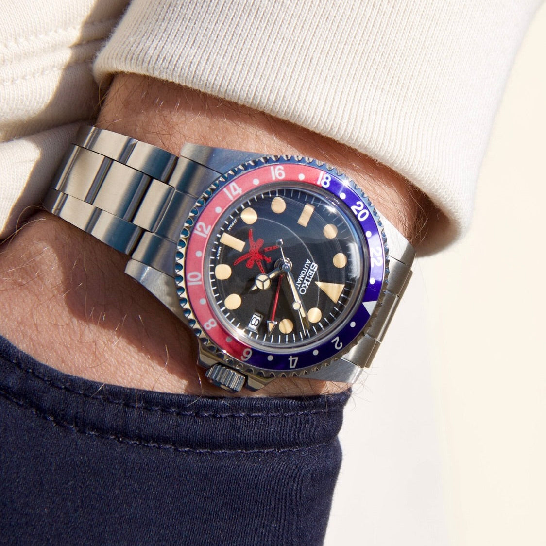 Seiko Mod GMT Master Oman Pepsi tribute automatic watch