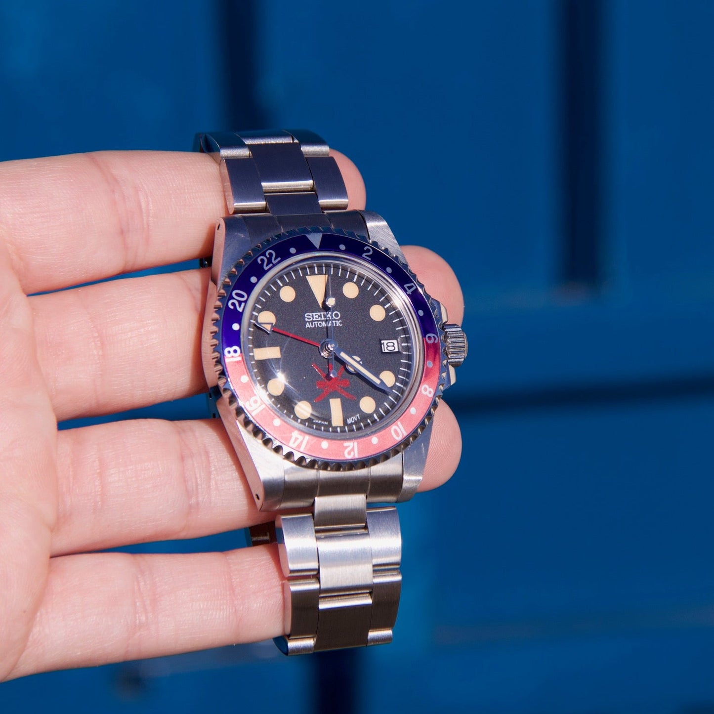 Seiko Mod GMT Master Oman Pepsi tribute automatic watch