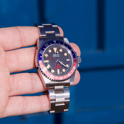 Seiko Mod GMT Master Oman Pepsi tribute automatic watch