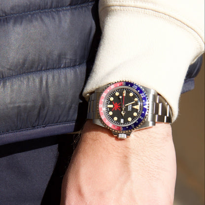 Seiko Mod GMT Master Oman Pepsi tribute automatic watch