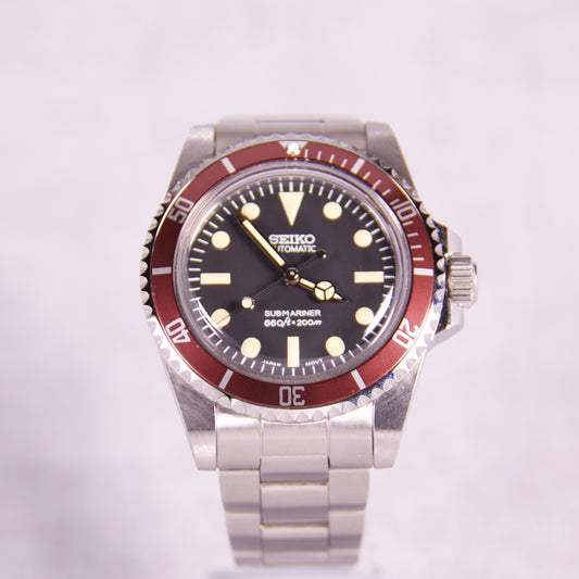 Seiko Mod submariner tribute "Coffee Bezel" Vintage diver watch automatic