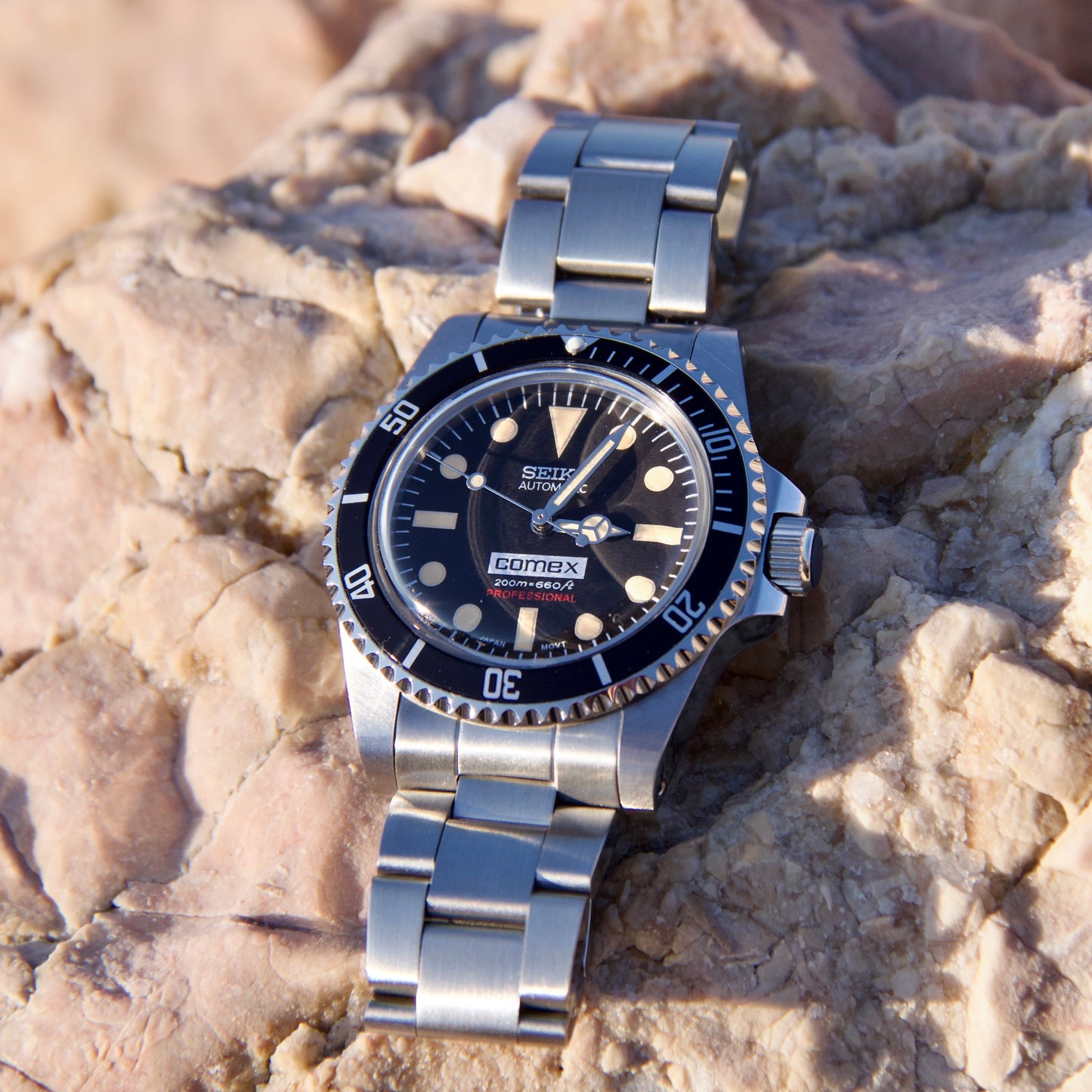 Seiko mod submariner diver hommage COMEX vintage automatic Milsub 5513