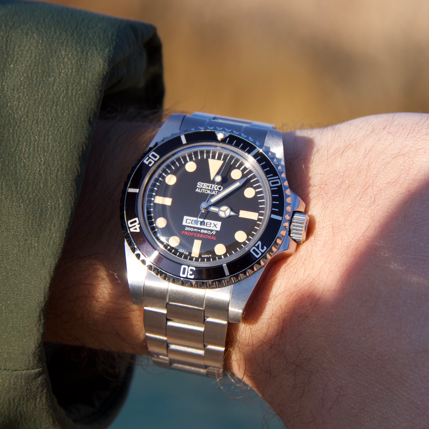 Seiko mod submariner diver hommage COMEX vintage automatic Milsub 5513