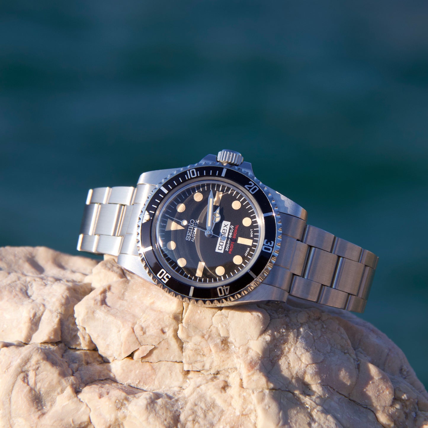 Seiko mod submariner diver hommage COMEX vintage automatic Milsub 5513
