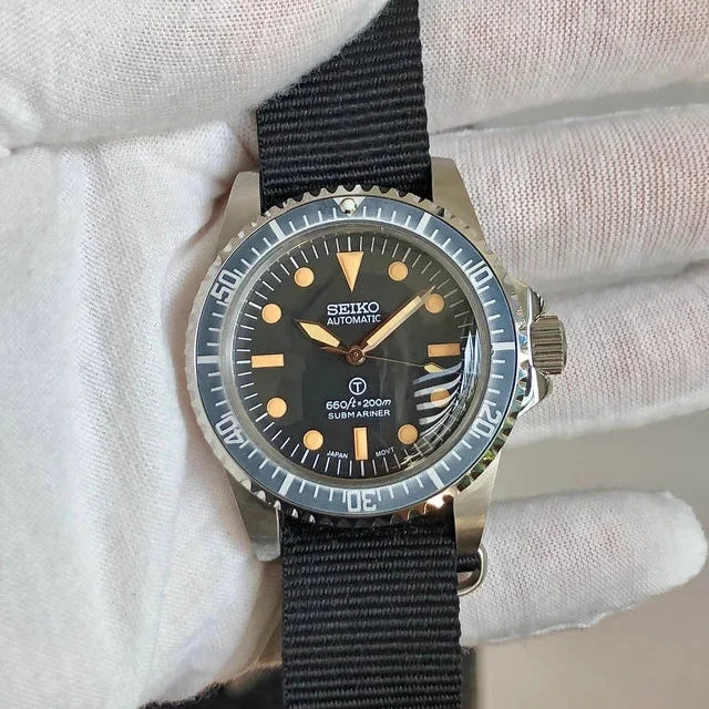 Seiko Mod submariner 5517 hommage Military Nato diver watch